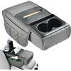 Générique Organizzatore per console centrale | Cuscino bracciolo con portabicchieri | Accessorio auto in similpelle con deposito per telefono e scatola per fazzoletti