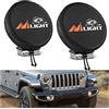 Nilight Copertura rotonda per luce fuoristrada da 17,8 cm, diametro 17,25 cm, in pelle nera, copertura protettiva per faro ausiliario per fendinebbia su Jeep Truck SUV ATV UTV trattore, 2 anni di