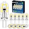 QOJUX Lampadine G4 LED, 1W 173LM G4 LED Classe C, Equivalenti a 20W Lampada Alogena, Bianco Freddo 6000K Lampadina a Risparmio Energetico, AC/DC 12V Non Dimmerabile, 10 Pezzi