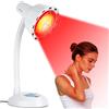 Hogpoe Lampada riscaldante a luce rossa da 275 W, lampada da tavolo dotata di tubo flessibile a 360° e griglia di protezione, con regolazione della temperatura: la scelta ideale per rilassarsi a casa