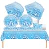 Fuwraixis Frozen Stoviglie per feste, 61 pezzi Castello di ghiaccio Stoviglie per compleanni per bambini, Fiocchi di neve Set di piatti di carta per feste, Compresi bicchieri, tovaglioli e tovaglie