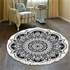 Duories Tappeto rotondo in cotone bohémien, lavabile, tessuto a mano, con nappe, per camera da letto, corridoio, soggiorno, tavolino da caffè, lavabile in lavatrice, 80 cm, fiori #21