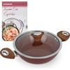 KASANOVA Tegame 24 cm con coperchio burgundy New Ceramic