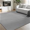 the carpet Rio - Tappeto soggiorno moderno e morbido con retro antiscivolo e effetto 3D, superficie soffice, facile da pulire e robusto, Grigio, 200 x 200 cm Quadrato