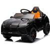 Mondial Toys Macchina Elettrica per Bambini Lamborghini Urus 12v Full Optional con Sedile in Pelle e Tappetini Auto Elettrica per Bambini con Telecomando Nero
