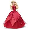 Barbie Signature 2022 Holiday Barbie Doll (capelli biondi ondulati) con supporto per bambola, regalo da collezione per bambini dai 6 anni in su