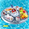 POWZOO Portabicchieri per Piscina, Portabicchieri Gonfiabile con 8 Fori, Portabicchieris Gonfiabile Grande 70x50 cm, Portabicchieris Galleggiante per Estate, Feste in Piscina