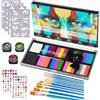 Doksvp Truccabimbi Trucco per Bambini, Truccabimbi Kit Anallergici Atossici 26 Colori per Body Painting, Trucca Bimbi Viso con 40 Stencil Tatuaggio, Adatto per Halloween, Carnevale, Natale