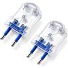 prometeo electronics Set 2 Spine Trasparenti 2 Poli 10A 250V per Lampade e Lumi - con Marchio IMQ per Cablaggi e restauri- Prometeo Electronics