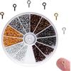 HXHWKEN 600Pcs Mini Viti a Occhiello Vite Occhielli Perni Ganci Vite Perno Occhio in Metallo per la Creazione di Gioielli Artigianato Fai da Te, 4 x 8 mm, 6 Colori