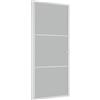 vidaXL Porta Interna 93x201,5 cm Bianco Opaco Vetro e Alluminio