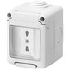 YASTA Contenitore Stagno 1 Modulo da Esterno IP55 Con Sportello Presa Civile