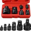 LEKEFETO Set di 8 adattatori a percussione: adattatore per avvitatore a percussione, 1/4, 3/8, 1/2, 3/4, 3/4, adattatore a bussola, cromo molibdeno Sta