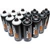 Montana Black - Set di 12 vernici spray per murali graffiti Street Art, 400 ml, colore: nero e bianco