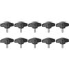 QUARKZMAN 10pz Manopole a T Vite a Testa Alata M5 x 12mm Manopole a T Plastica con Filettatura Maschio Standard Maniglie Manopole Serraggio a Mano Vite a Testa Zigrinata, Nero