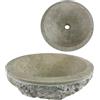 Lendo Online Lavandino Rotondo - Lavello - Lavabo Arredo Bagno Sanitari - 40x40x15 cm - in Marmo - Pietra naturale - Lucido - Solido e robusto (Crema)
