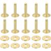 QUARKZMAN 25 Set Rivetti E Rondelle In Rame, 10x3.3x14mm Fermagli In Rame Solido Per Forniture Fai Da Te In Pelle, Tono Oro