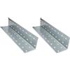 AERZETIX - C58986 - Set di 2 Staffe di montaggio perforate 40x40x200x2mm - piedini di fissaggio ad angolo retto - con 40 fori rotondi - rinforzo mensole mobile legno - in acciaio zincato Z275