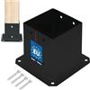 KOTARBAU® Fissaggio Pali Legno - Supporto Per Pali In Legno - Staffa da Avvitare - Acciaio Verniciato a Polvere - 140 x 140 mm - Nero - Staffa Travi - Supporto Palo - Resistente per Esterni