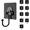 GYHWOFUL Ganci Adesivi-10 pezzi (MAX 30 kg), Ganci Adesivi Muro Extra Forti, Colore Nero, Impermeabili e Senza Lasciare Tracce, per Appendi Asciugamani Bagno, Appendi Strofinacci Cucina, Chiavi, Zaino