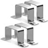 sturiz Fascetta per tubi quadrata, 4 pezzi, fascette per tubi quadrati in acciaio inox 304, 40 x 40 mm, morsetto quadrato a U, morsetti angolari per porte di casa, finestre, approvvigionamento idrico