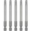 QUARKZMAN 5 Pezzi Punta Cacciavite A Testa Torx T30 Attacco Esagonale 1/4 Lunghezza 3.15 (80mm) Punta Magnetica Senza Foro Anti-Manomissione 6 Stella Trapano Acciaio S2 Cacciaviti.