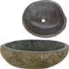 Lendo Online Lavabo Ovale - Pietra di fiume - Pietra naturale - Lavandino per bagno - Lavello - Lucido e Robusto - Forma e colore unici! (Marrone (Ruggine), 35-40x30-35cm)