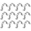 PATIKIL Fascette Rigide per Tubi 50mm, 12 Pz Fascette in Acciaio Inox 304 Staffe a U con 2 Fori per Fissaggio Tubi, Cavi, Condutture (2 Pollici)