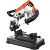 Anbull R2103 - sega a nastro per metallo con faretto LED, sega a nastro elettrico 1100 W/230 V, 0,7 - 2,4 m/s, regolabile 0 - 45 °, sega metallica con base rimovibile