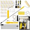 BOYIFEIJIE Set da pittore da 18 pezzi con asta telescopica, set professionale con rulli da 23 cm e 10 cm, vaschetta per vernice, pennelli e accessori, per pareti, soffitti e ristrutturazione