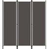 vidaXL Paravento a 3 Pannelli Divisorio Separè Pannello Byobu Pieghevole Schermo Separatore Ambienti Interni Protezione Privacy Antracite 150x180 cm
