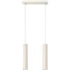 SOLLUX lighting Lampada Da Soffitto Lampada Da Sospensione Di Acciaio 2 Paralumi 30 x 6 x 105 cm Beige Lagos