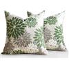 LRartdeco Dalia Floreale Federe Cuscino 50 x 50 CM Moderna Decorazioni Copricuscino Verde Set da 2 Astratto Geométrico Fodere Cuscini per Soggiorno Camera da Letto Divano Sedie Letto