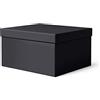 ilo - Scatola per Armadio Rigida con Coperchio cm 45x40 H.25 - Contenitore Portaoggetti Decorativo - Rivestimento Soft Touch Nero, Piacevole al Tatto - Riciclabile e Prodotto in Italia