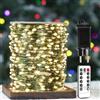 ZELUXDOT Stringa di luci da 200m con 2000 LED su fili di rame verdi, luci a LED impermeabili per esterni e interni con telecomando, ideali per albero di Natale, patio, giardini, cortile e piante.