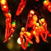 YUANYUYING Catena di luci solari al peperoncino, 3M 20LED Luci fatate a forma di peperoncino rosso impermeabili per patio, giardino, feste e decorazioni natalizie (rosso)