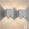 Klighten 2PCS Lampada da Parete con Sensore di Movimento, Grigio chiaro