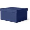ilo - Scatola per Armadio Rigida con Coperchio cm 45x40 H.25 - Contenitore Portaoggetti Decorativo - Rivestimento in Tessuto Tecnico Blu - Riciclabile e Prodotto in Italia