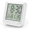ALLOMN Orologio digitale da bagno, impermeabile, timer con conto alla rovescia, indicatore di temperatura, orologio da bagno, orologio da doccia con ventosa e occhiello di sospensione, supporto per