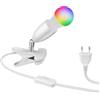 ledscom.de Lampada a pinza E27 LIK, bianca incl. Smart Home RGBW LED, 892lm
