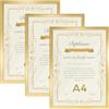 Vasemouh Cornice A4, Cornice Dorata PVC, Set di 3