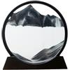 AzureLeap Sabbia in Movimento Liquido, Paesaggio 3D con Sabbia Marina, Decorazione Rotonda in Vetro per Scrivania, Casa e Ufficio（Nero-12 pollici）