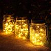 NEWYANG Luci Solari Giardino - 3 Pezzi Lampada 30 LED da Esterno Impermeabile barattolo Natale Feste Camera da Letto Decorazioni (Bianco caldo)