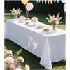 GOEXCPL Tovaglia rettangolare Tovaglia decorativa per tavolo da pranzo Adatta per compleanni, eventi aziendali, feste natalizie e matrimoni Bianco 180 * 320cm