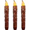 CVHOMEDECO. Candele in vera cera a LED, immerse a batteria, con timer, senza fiamma, decorazione senza fiamma, 17 cm, caffè, 3 pezzi in una confezione