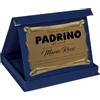 Printerland Targa Regalo Personalizzata con Astuccio in Velluto Blu, Rosso o Nero - Targhe Regali Feste Festa Personalizzate (BLU, Padrino)