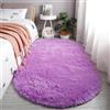Treer Tappeto Ovale Salotto Moderno Pelo Corto Lavabile Morbido Tinta Unita Tappeti per Soggiorno Tappeti per Interni Morbidi Tappeti, per Divano Camera da Letto Home Decor (80x120cm,Purple)