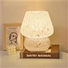 MLOQI Lampada da Tavolo a Fungo per Soggiorno Luci da letto Lampada del Comodino in Vetro con una Lampadina a 3 colori, Luce Notturna (Bianco B)