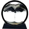 AzureLeap Sabbia in Movimento Liquido, Paesaggio 3D con Sabbia Marina, Decorazione Rotonda in Vetro per Scrivania, Casa e Ufficio（Nero-7 pollici）