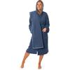 Lavea® Set Sauna Accappatoio Uomo e Donna con Asciugamano Doccia Grande 80x200 cm - Asciugamani Bagno in Spugna 100% Cotone, Morbidi e Assorbenti, Cappuccio e Cintura, OEKO-TEX® - Blu Navy